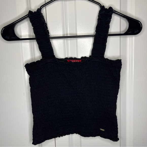 Guess Los Angeles Cotton Tube Top Size Small Crop Stretch Black Y2K Women Trendy - Picture 1 of 8